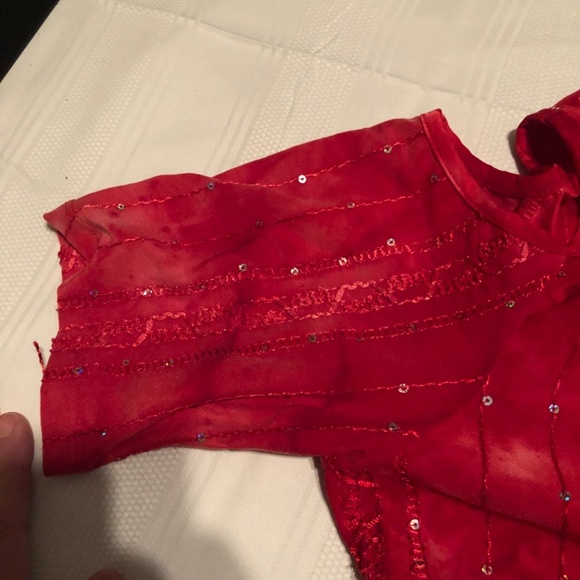 Initiatives XL red dress with sequins, cut out elbow holes , comfortable dress - Picture 3 of 8